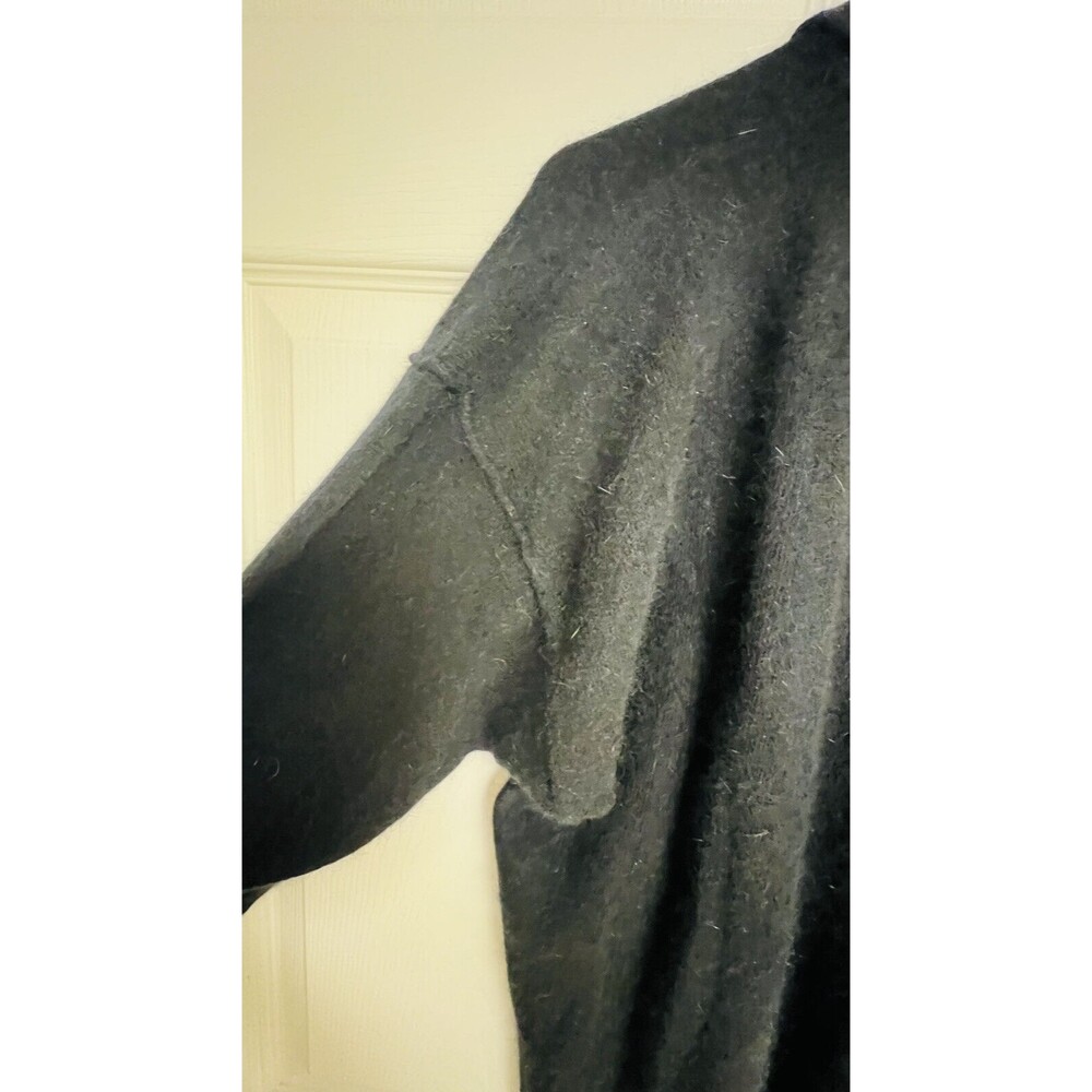 Ann Tjian for Kenar Women’s Lambswool Sweater Sz Medium Black 4 Button - Picture 5 of 7